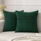 Pack of 2 Dark Green Corduroy Decorative Pillow Covers 18x18 Inch Soft Boho Striped Throw Pillow Covers Modern Farmhouse Home Decor for Sofa Living Room Couch Bed
